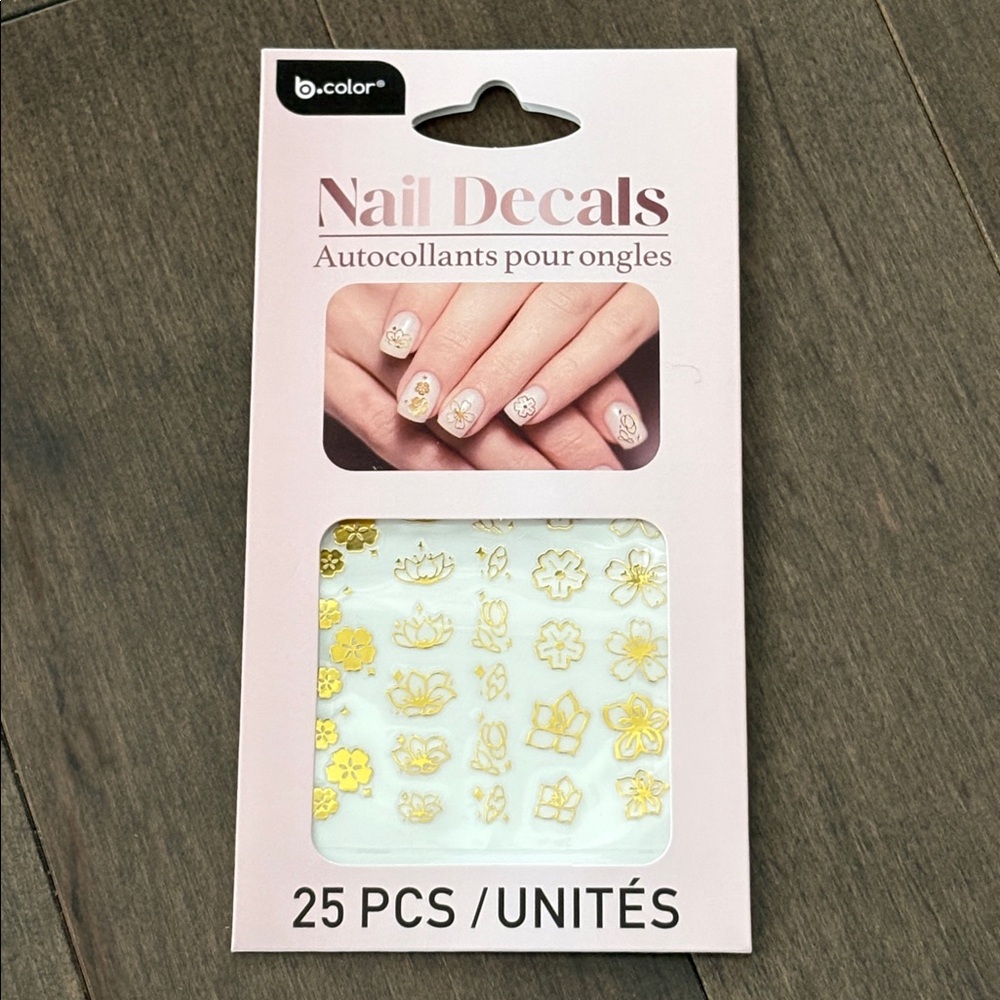 Gold Nail Art Stickers, Decals Flowers, DIY Beauty Mani Pedi Fashion